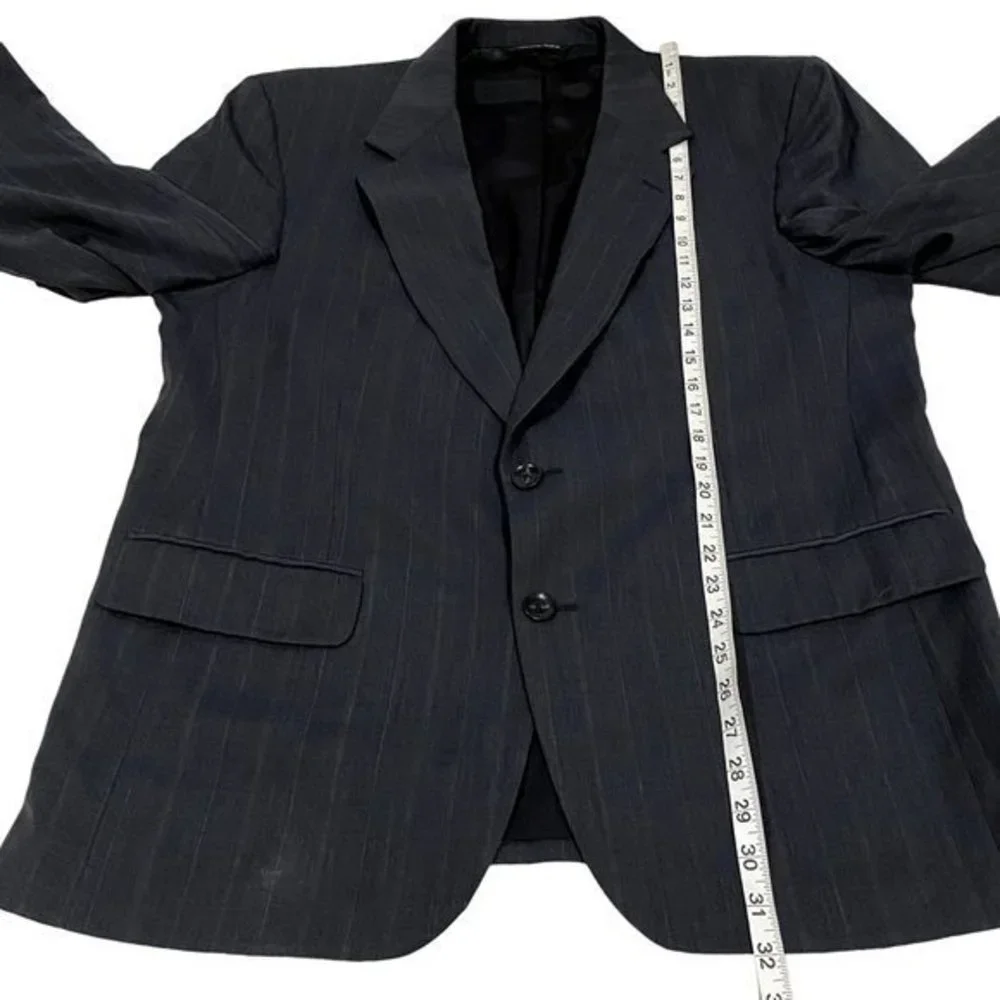 Christian Dior Monsieur‎ Vintage Navy Blue Pinstripe Blazer Size 44L
